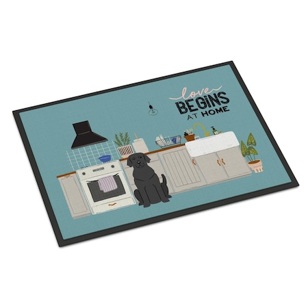 Carolines Treasures 18 x 27 in. Black Labrador Kitchen Scene Indoor or Outdoor Mat CK7761MAT